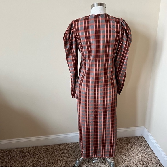 New! Tanya Taylor Nancy dress long sleeve plaid 17391 - Picture 7 of 14